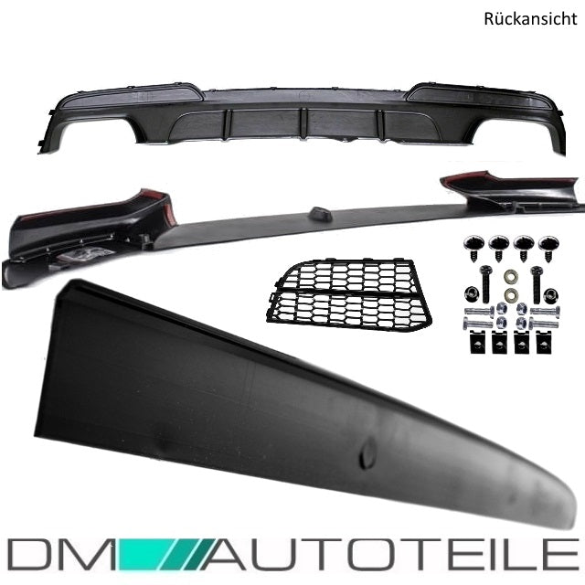 Sport -Performance Spoiler + Diffusor + Ansätze Schwarz Matt passt für BMW 5er F10 F11 M-Paket M550 +ABE