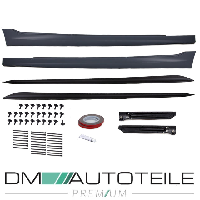 Set Sport Seitenschweller grundiert mit Ambiente Licht passt für BMW 3er G20 G21 Serie + M-Paket