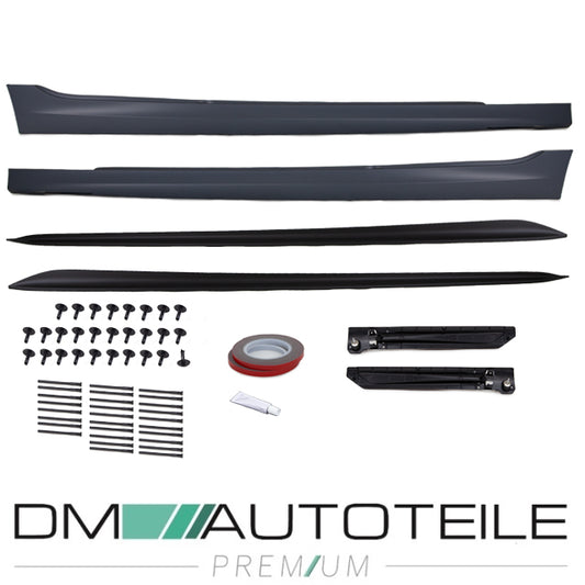 Set Sport Seitenschweller grundiert mit Ambiente Licht passt für BMW 3er G20 G21 Serie + M-Paket
