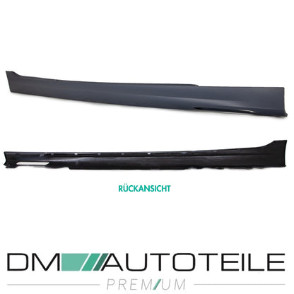Set Sport Seitenschweller grundiert mit Ambiente Licht passt für BMW 3er G20 G21 Serie + M-Paket
