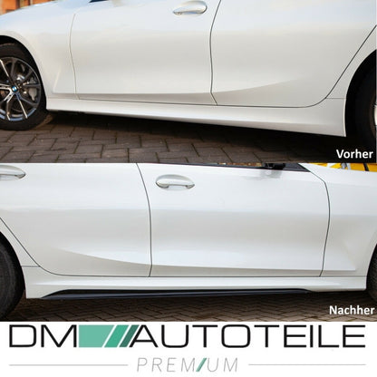 Sport-Performance Seitenschwelleransätze Schwarz glanz passt für BMW 3er G20 G21 M-Paket + ABE
