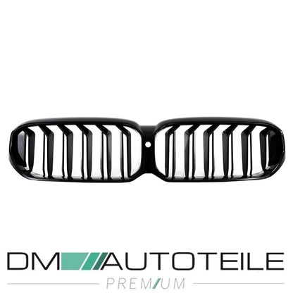 Sport Doppelsteg Kühlergrill schwarz passt für BMW 5er G30 G31 LCI Facelift mit Frontkamera