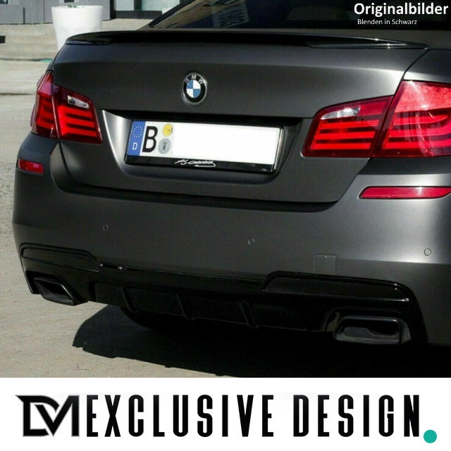 DM Exklusive Line Edelstahl Auspuffanlage SET Germany* eckig Schwarz+ Zubehör passend für BMW 5er F10 F11 für 520d-530d Di...