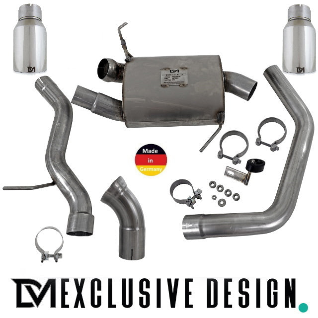 DM Exklusive Line Auspuffanlage SET Rund Chrom+ Zubehör passend für BMW 5er  F10 für 520d-530d