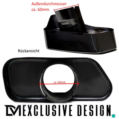 DM Exklusive Line Edelstahl Auspuffanlage SET Germany* eckig Schwarz+Performance Diffusor +Zubehör passend für BMW 5er F10...