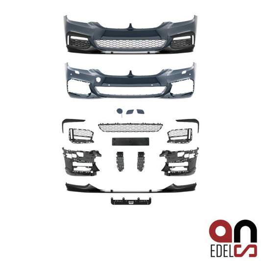 AN Sport Performance Stoßstange vorne SRA mit/ohne PDC+ Frontspoiler schwarz passt für BMW 5er G30 / G31 Bj ab 2017 auch M...