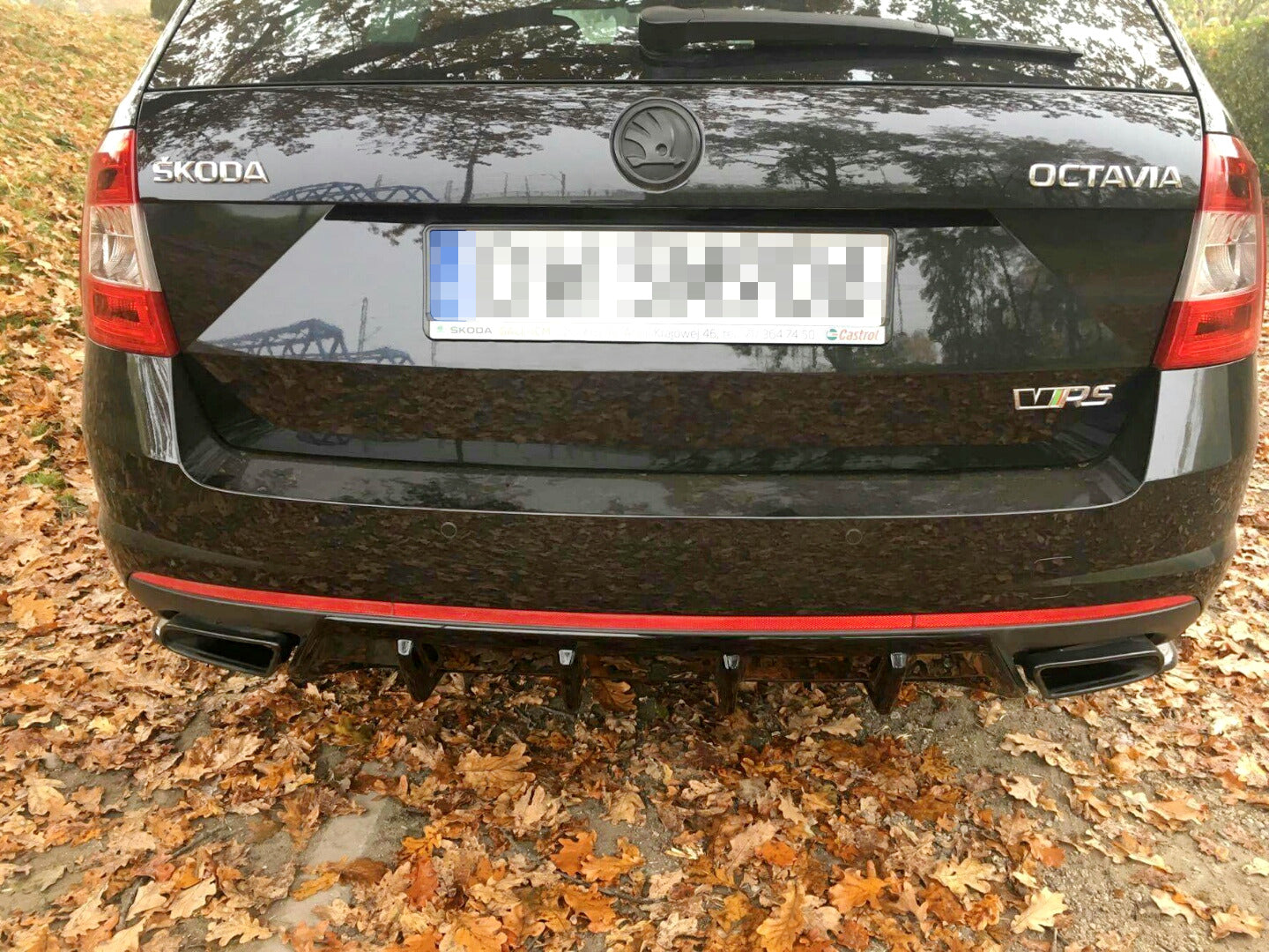 Diffusor Heck Ansatz V.1 für Skoda Octavia RS Mk3 / Mk3 FL Hatchback / Kombi schwarz matt