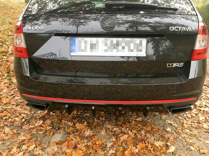 Diffusor Heck Ansatz V.1 für Skoda Octavia RS Mk3 / Mk3 FL Hatchback / Kombi schwarz matt