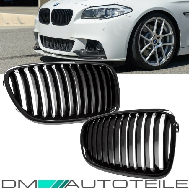 2x Kühlergrill Grill Schwarz Glanz Klavierlack passend für BMW F10 F11 auch M M5