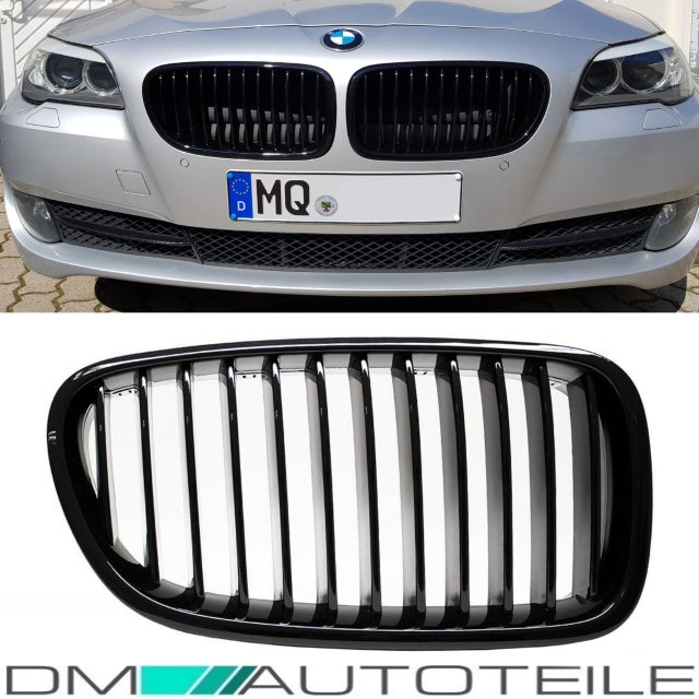 2x Kühlergrill Grill Schwarz Glanz Klavierlack passend für BMW F10 F11 auch M M5