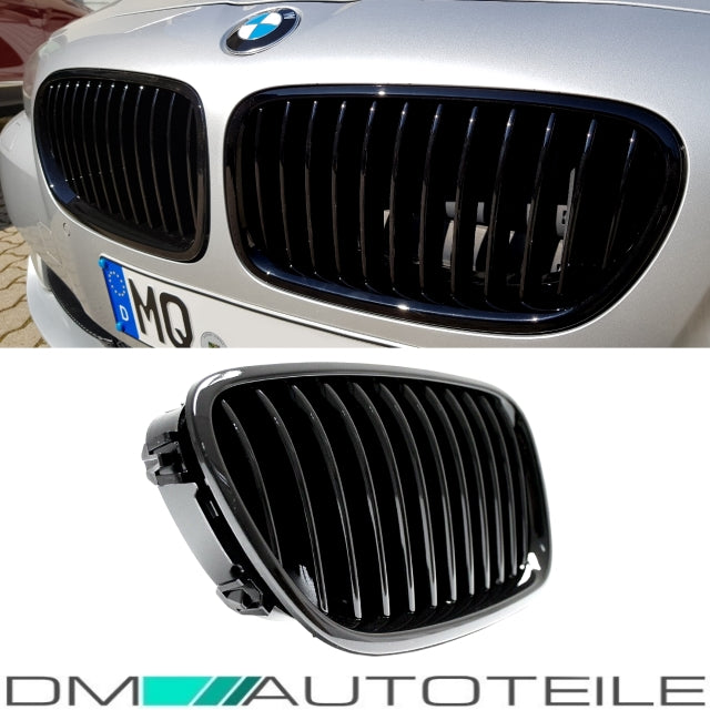 2x Kühlergrill Grill Schwarz Glanz Klavierlack passend für BMW F10 F11 auch M M5