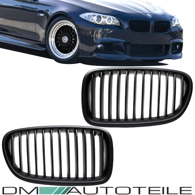 2x Kühlergrill Grill Schwarz Matt Seidenmatt passend für BMW F10 F11 auch M M5