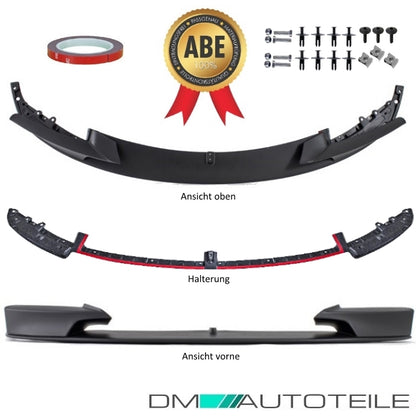 Sport Performance Front Spoiler +Doppelsteg Kühlergrill Schwarz passt für BMW 3er F30 F31 M-Paket ABE*