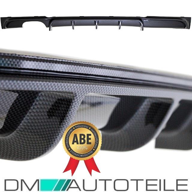 Heckdiffusor 2 Rohr Carbon Glanz Sport-Performance passt für BMW F30 F31 M-Paket