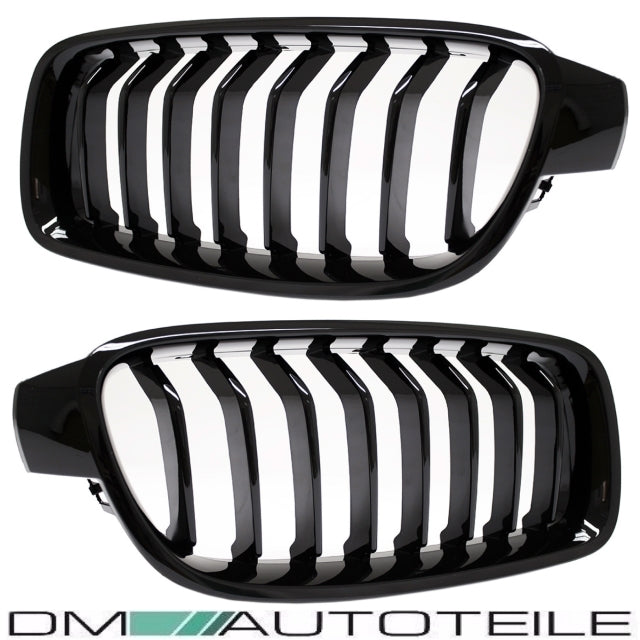 Kühlergrill Grill SET Schwarz Glanz Sport-Performance passend für BMW F30 F31 11-18