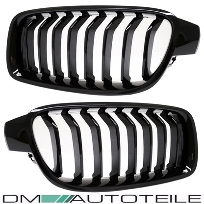 Kühlergrill Grill SET Schwarz Glanz Sport-Performance passend für BMW F30 F31 11-18