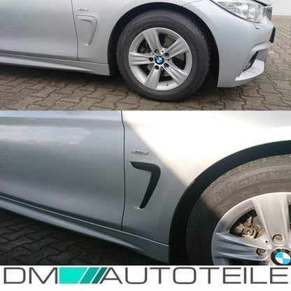 Set Zierleisten Ziergitter Luftführung für Kotflügel hochglanz schwarz F32 F33 F36