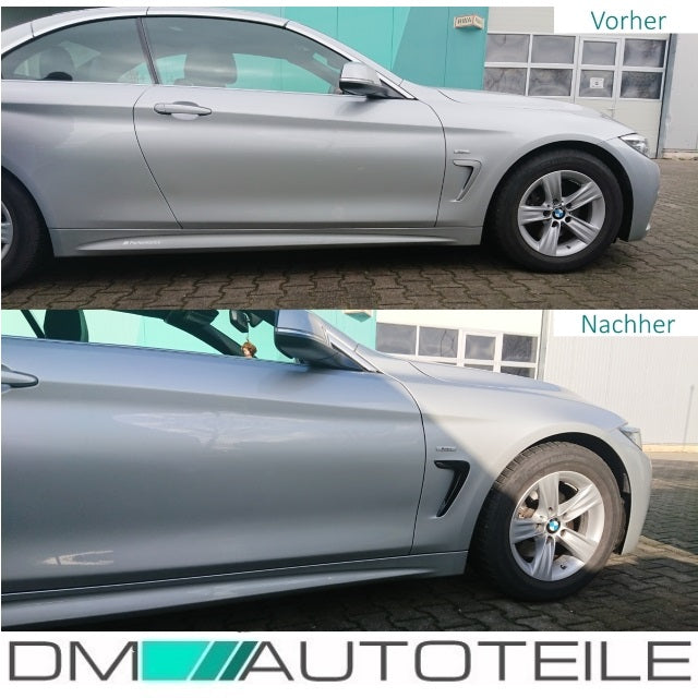 Set Zierleisten Ziergitter Luftführung für Kotflügel hochglanz schwarz F32 F33 F36