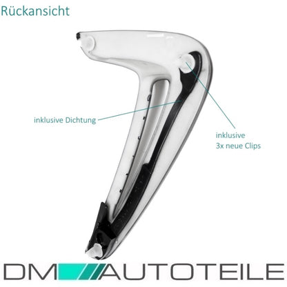 Set Zierleisten Ziergitter Luftführung für Kotflügel hochglanz schwarz F32 F33 F36