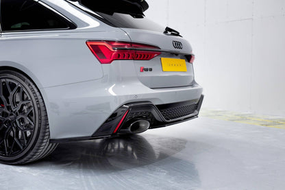 Heck Ansatz Flaps Diffusor V.1 für Audi RS6 C8 / RS7 C8 schwarz matt