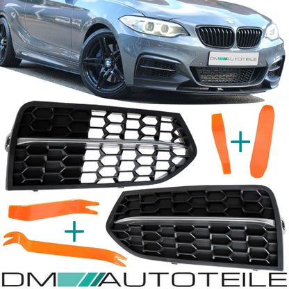 Stoßstangengitter SET Clean Gitter Grill passt für BMW F22 F23 M 235 240 M-Paket