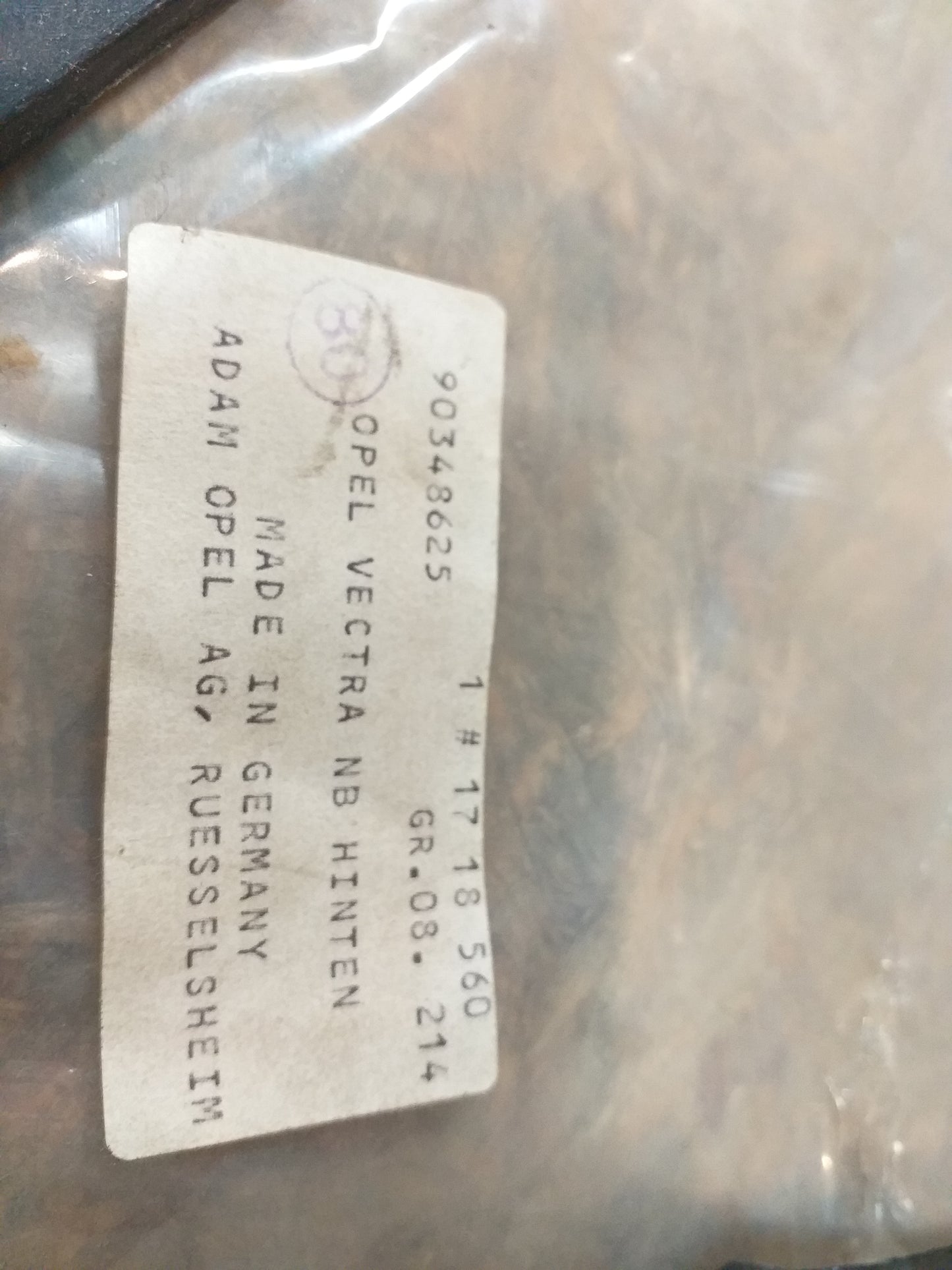 Vectra Schmutzfänger hinten OHNE CLIPS original GM Opel NEU