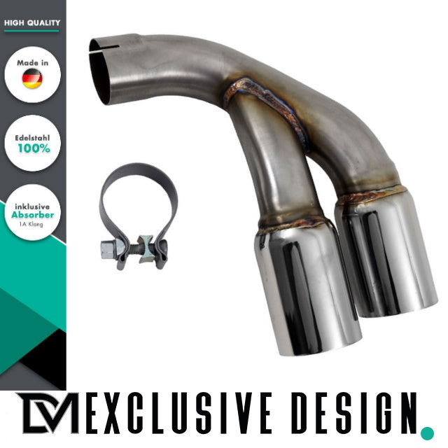 DM Exklusive Line Endschalldämpfer Auspuff Umrüstung 2-Rohr links+ABE passt für BMW 3er F30 F31 4er F32 F33 F36 Diesel 316...
