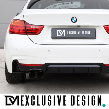 DM Exklusive Line Endrohr schwarz glanz Umrüstung 2-Rohr links+ABE passt für BMW 3er F30 F31 4er F32 F33 F36 Diesel 316d 3...