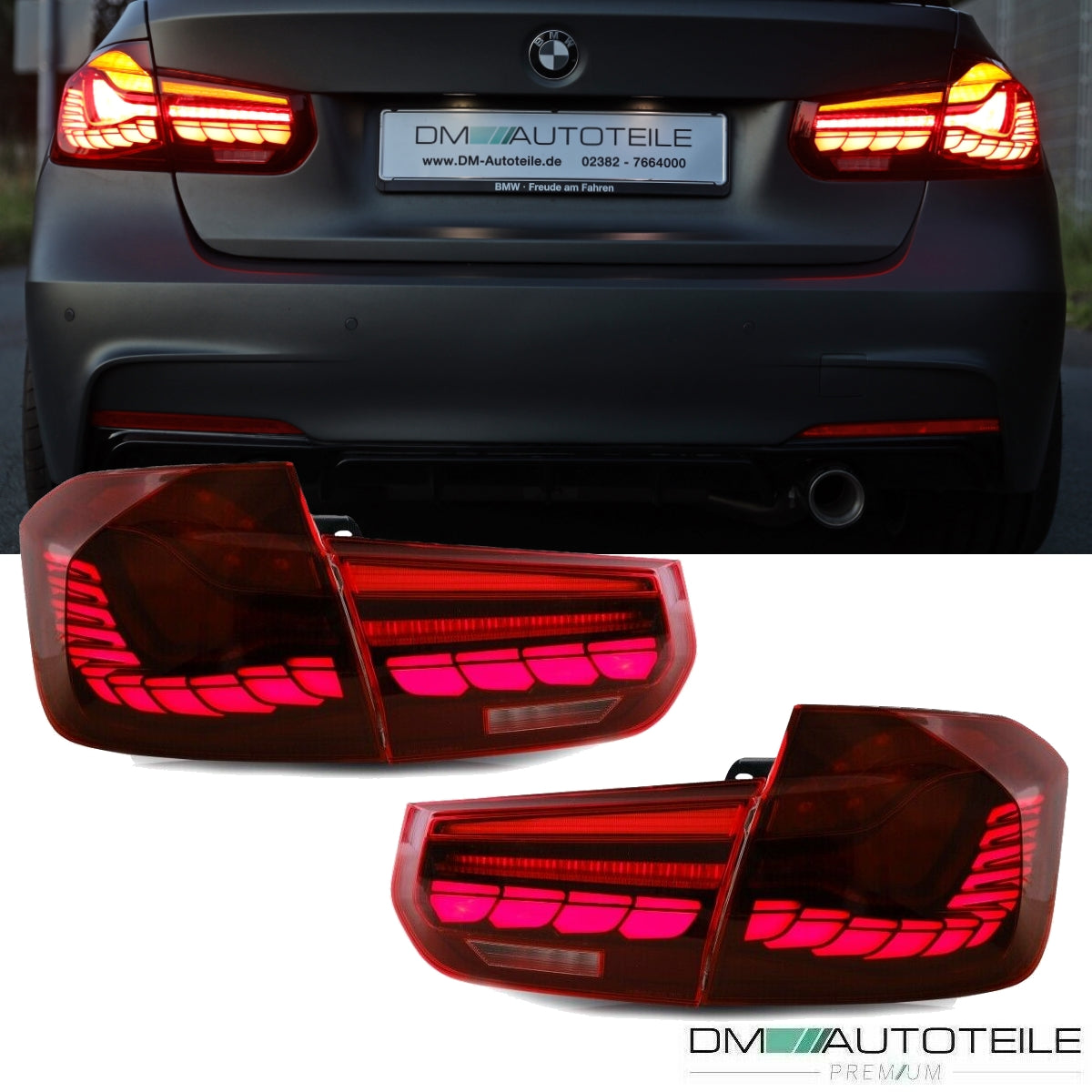 Set LED Rückleuchten Set Rot dynamische Blinker OLED Funktion passt für BMW F30 F35 Bj 13-18