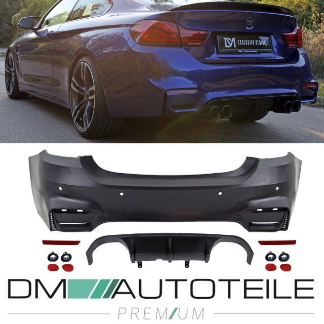 Stoßstange hinten für Parkhilfe + Duplex Diffusor passt für BMW F32 F33 außer M4 2013-2020