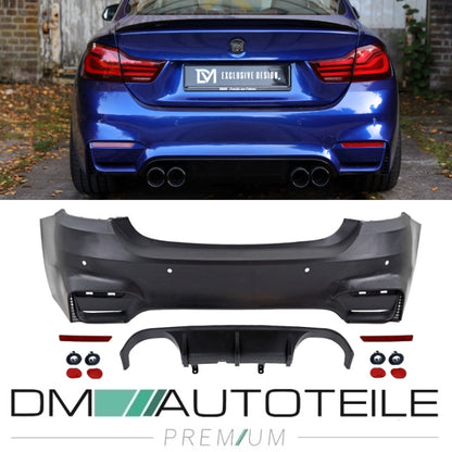 Stoßstange hinten für Parkhilfe + Duplex Diffusor passt für BMW F32 F33 außer M4 2013-2020