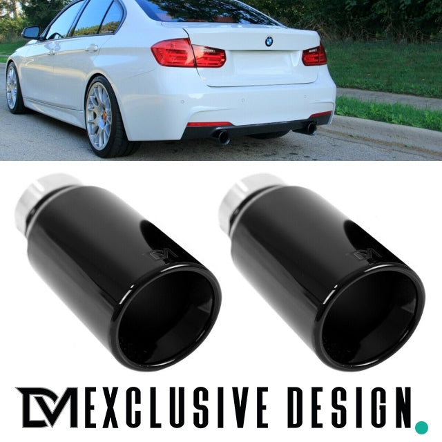 DM Exklusive Line Duplex Auspuffanlage Edelstahl schwarz glanz +ABE passt für BMW 3er F30 F31 4er F32 F33 Diesel 316d 318d...