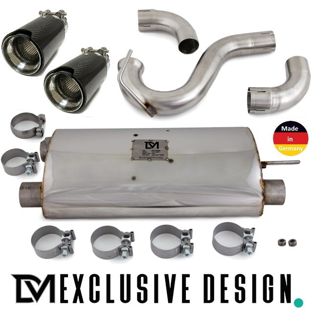 DM Exklusive Design Duplex 335d / 435d Peformance Auspuffanlage Edelstahl Blenden Carbon glanz Made in Germany passt für B...