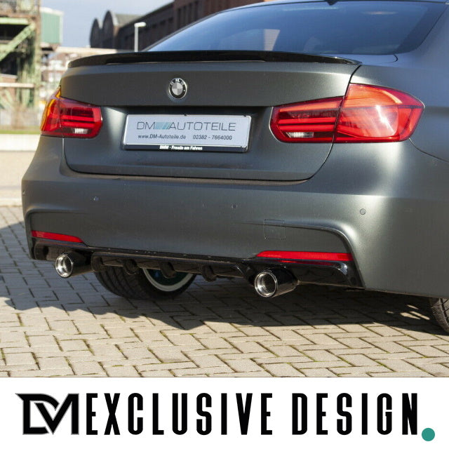 DM Exklusive Design Duplex 335d / 435d Peformance Auspuffanlage Edelstahl Blenden Carbon glanz Made in Germany passt für B...