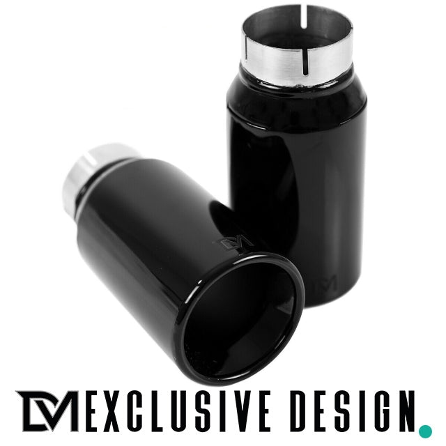 DM Exklusive Design Duplex 335d Auspuffanlage Performance+Diffusor Edelstahl Blenden schwarz glanz Made in Germany passt f...