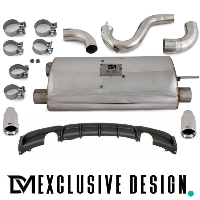 DM Exklusive Design Duplex 335d Auspuffanlage Performance+Diffusor Edelstahl Blenden Chrom Made in Germany passt für BMW 3...
