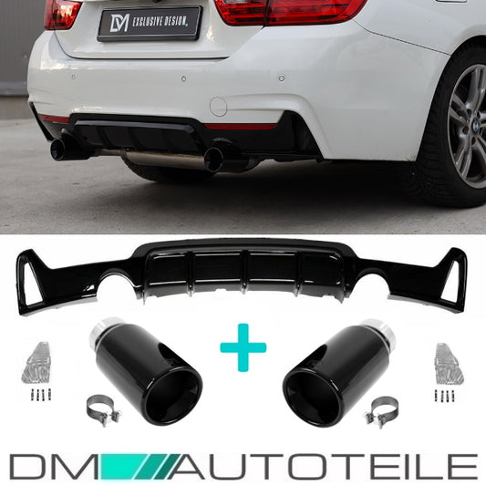 Sport-Performance Diffusor + Blenden Schwarz Glanz passt für BMW F32 F33 F36 M-Paket 435 / 440