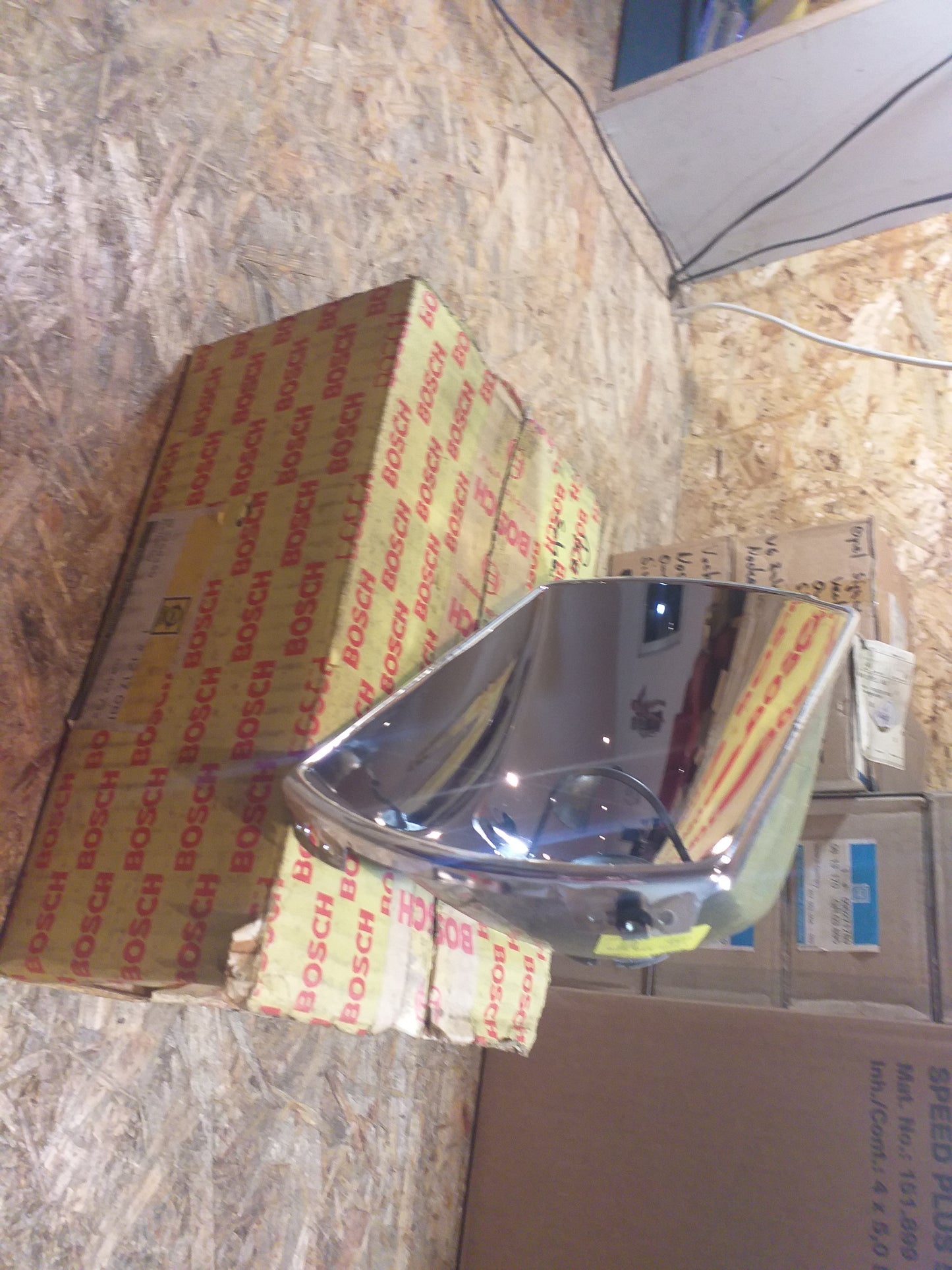 Rekord D Scheinwerfer Reflektor links original Bosch Opel NEU