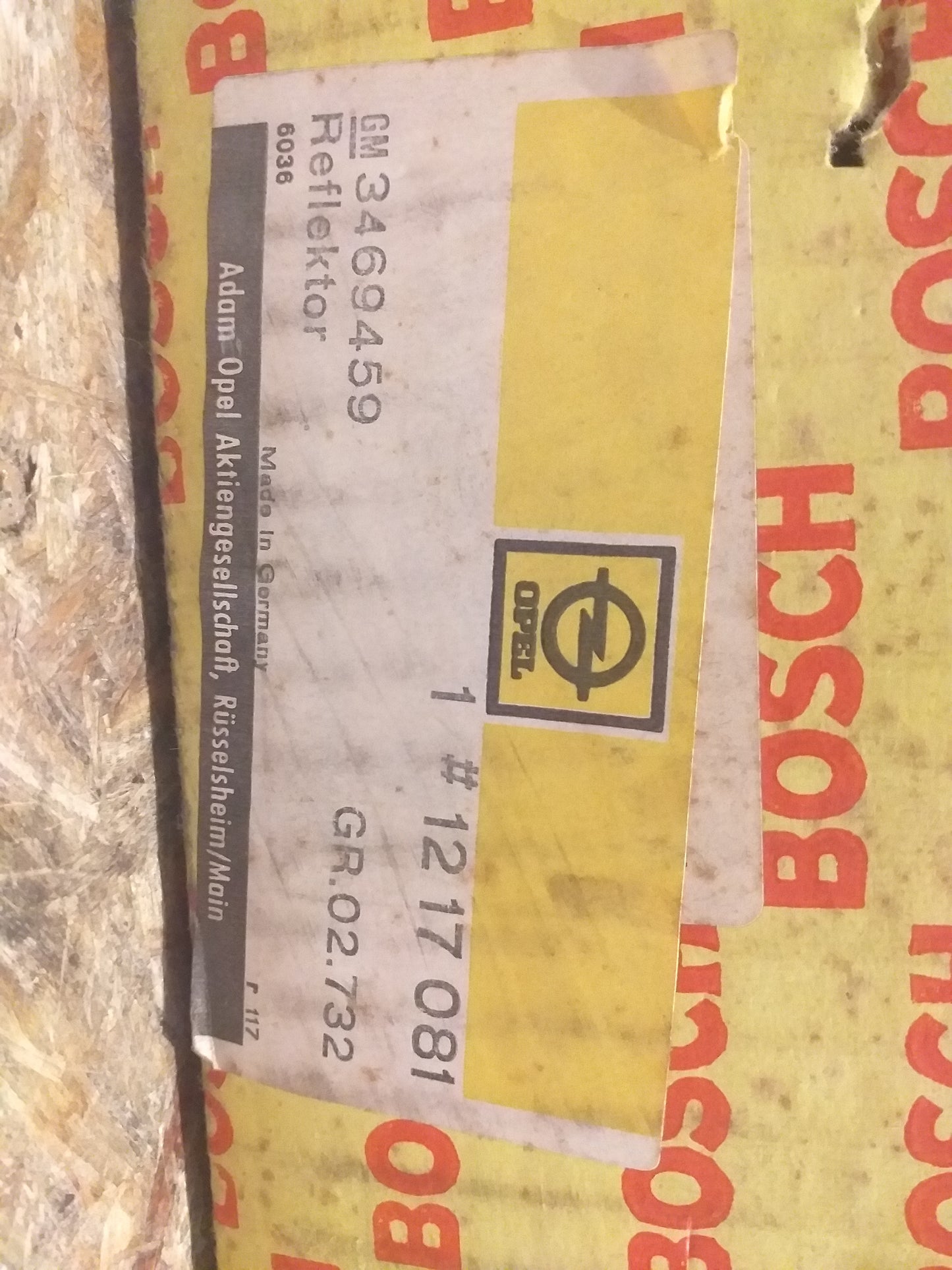 Rekord D Scheinwerfer Reflektor links original Bosch Opel NEU