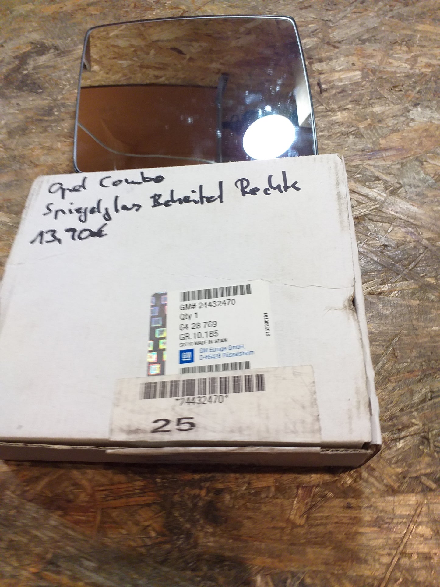 Combo Spiegelglas beheizt rechts original GM Opel NEU