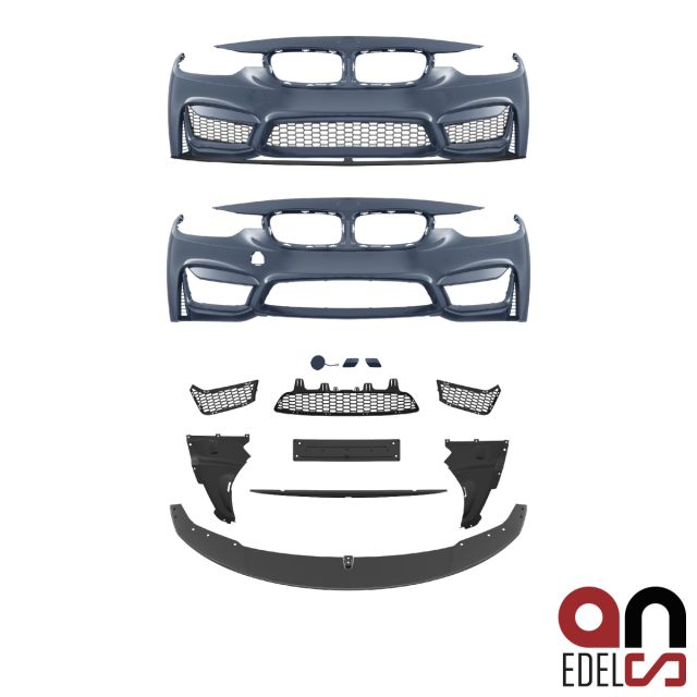 AN Sport Evo Front Stoßstange vorne für SRA mit/ohne PDC +Spoiler passt für BMW F30 F31+Gutachten Serie & M-Paket