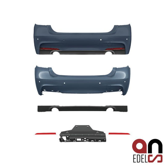 AN Sport-Stoßstange Hinten mit/ohne PDC +335i Duplex Diffusor passt für BMW F30 Serie & M-Paket