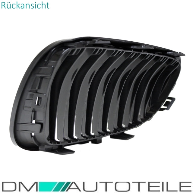 Set Doppelsteg Kühlergrill Schwarz GLANZ Performance passt für BMW E92 E93 LCI