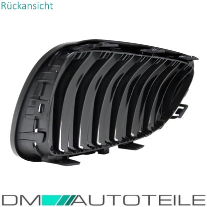 Set Doppelsteg Kühlergrill Schwarz GLANZ Performance passt für BMW E92 E93 LCI