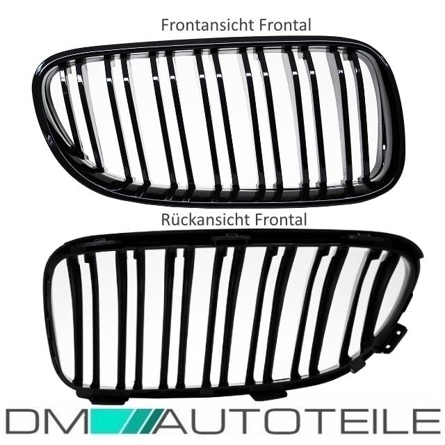 Set Doppelsteg Kühlergrill Schwarz GLANZ Performance passt für BMW E92 E93 LCI