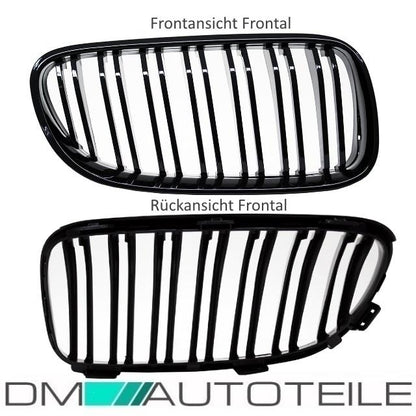 Set Doppelsteg Kühlergrill Schwarz GLANZ Performance passt für BMW E92 E93 LCI