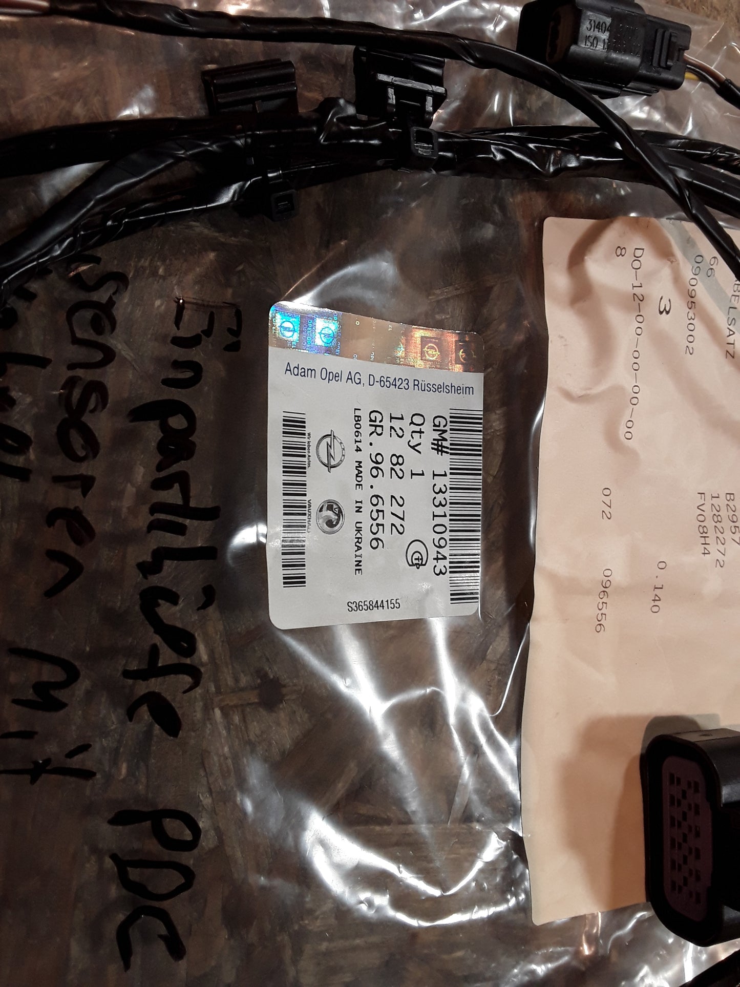 Astra J Einparkhilfe PDC Sensor mit Kabelbaum hinten original GM Opel NEU