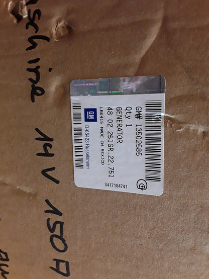 Valeo Lichtmaschine 14V 150A Chevrolet Captiva 3,0 2010-11 AUD Cadillac SRX 3,0 AUD 2009-17 original GM Opel NEU