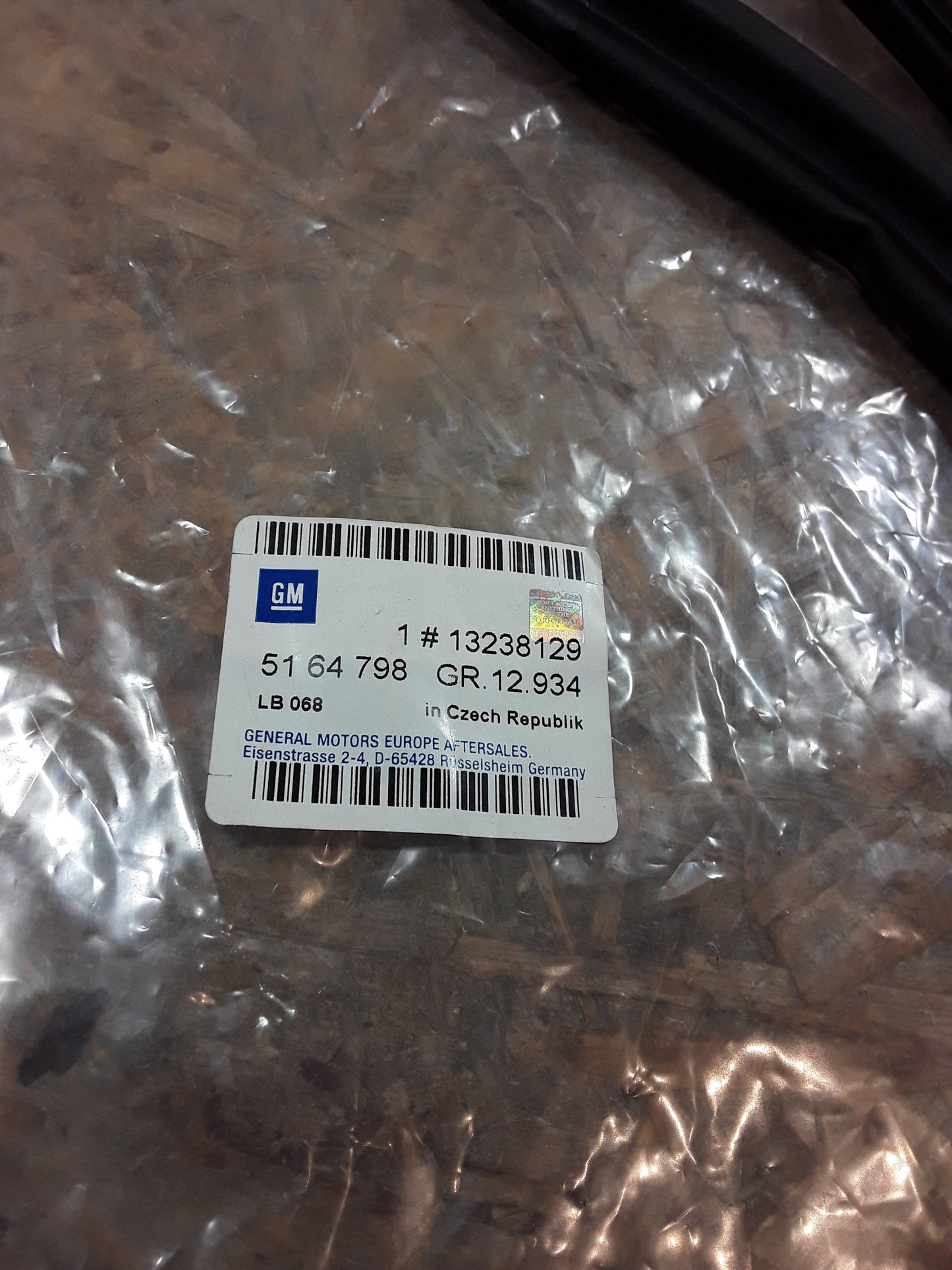 Meriva A Gummiabdichtung Radkasten hinten rechts original GM Opel NEU