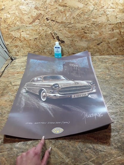 Opel Kapitän 2.000.000 1956 Poster original Opel NEU